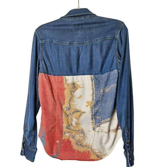 Vivienne Westwood‎ Anglomania Denim Shirt M Western Rodeo Artsy Art you Wear - Picture 2 of 13